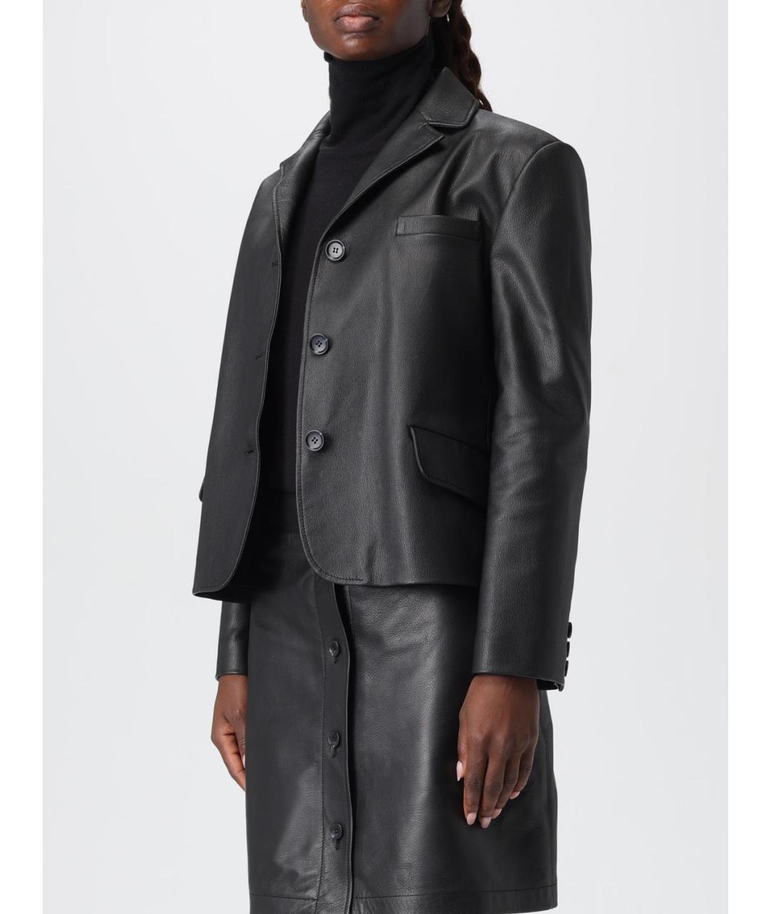 BALLY Черный кожаный жакет/пиджак, фото 5