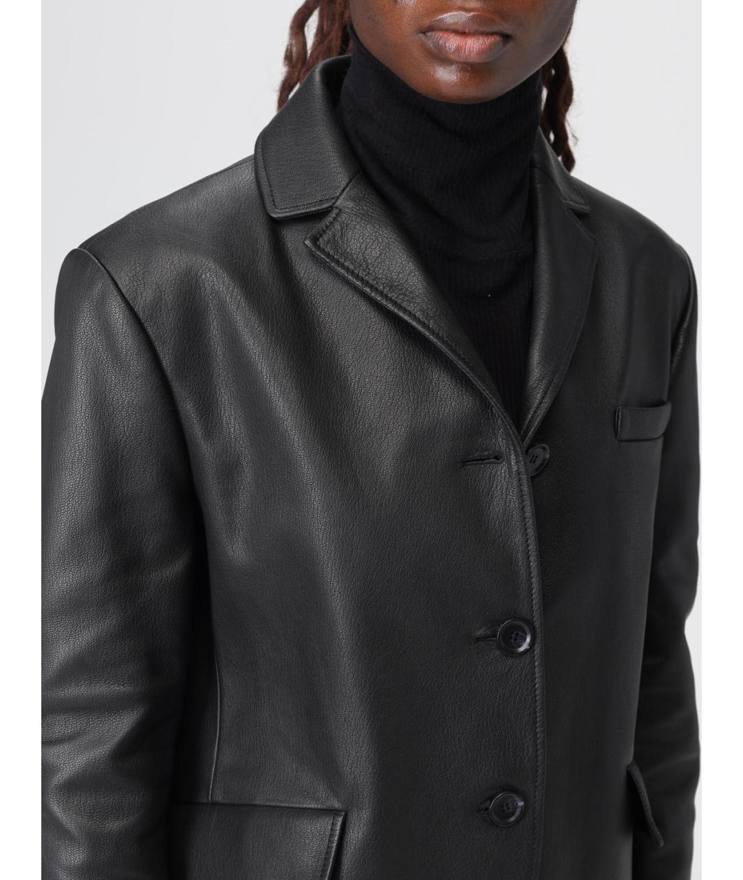 BALLY Черный кожаный жакет/пиджак, фото 6