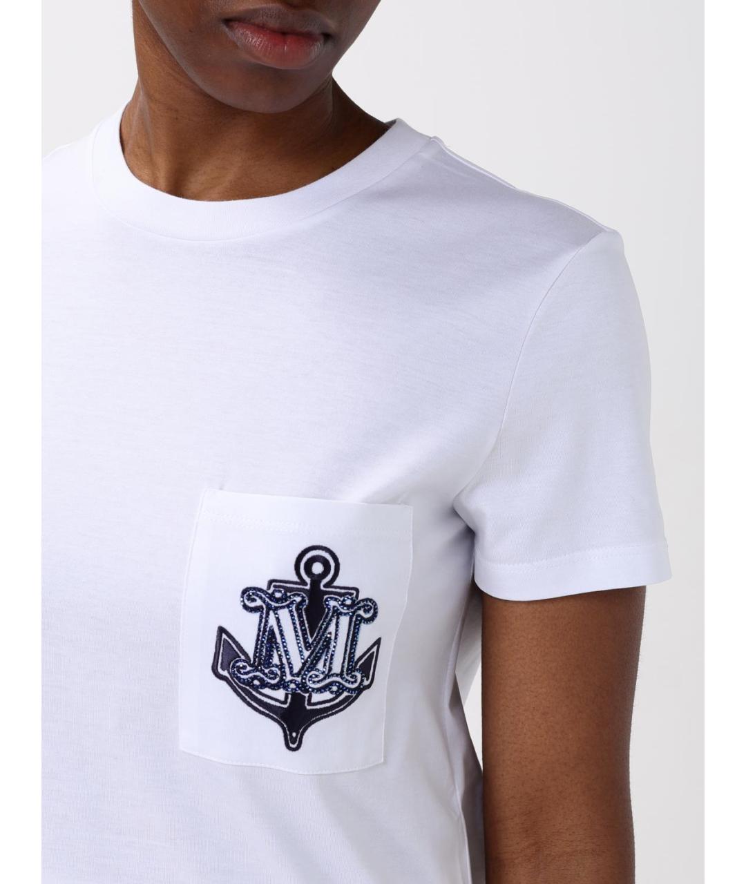 MAX MARA Белая хлопковая футболка, фото 6