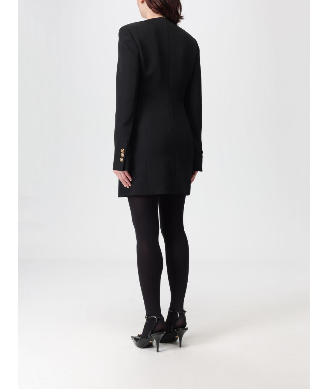 VERSACE Черное шерстяное повседневное платье, фото 4