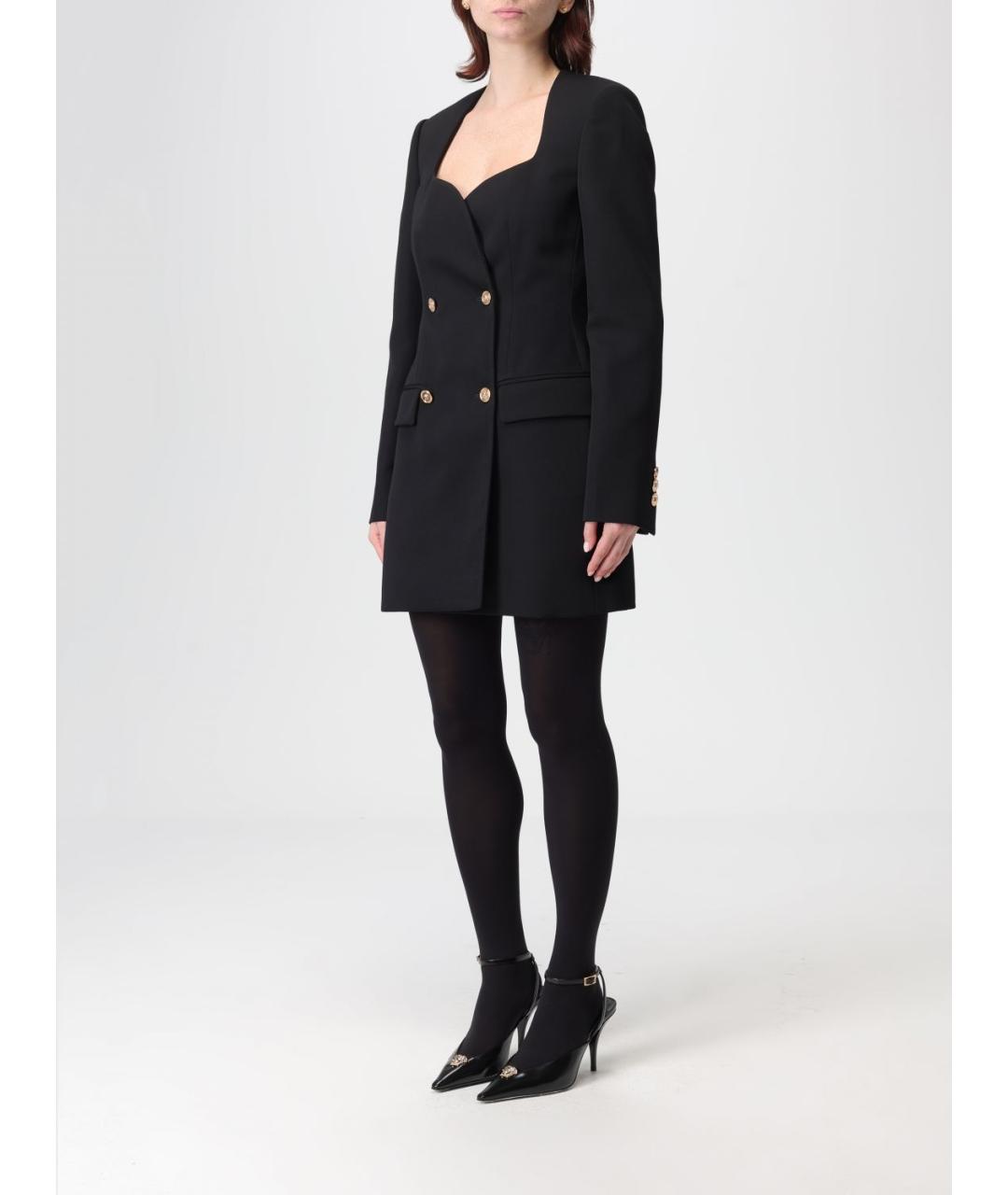 VERSACE Черное шерстяное повседневное платье, фото 5