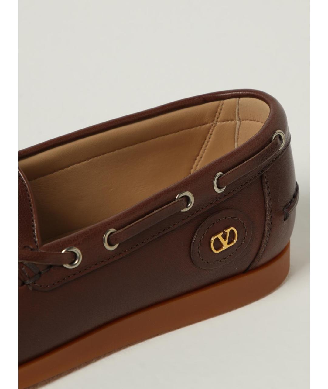 VALENTINO Коричневые кожаные мокасины, фото 4