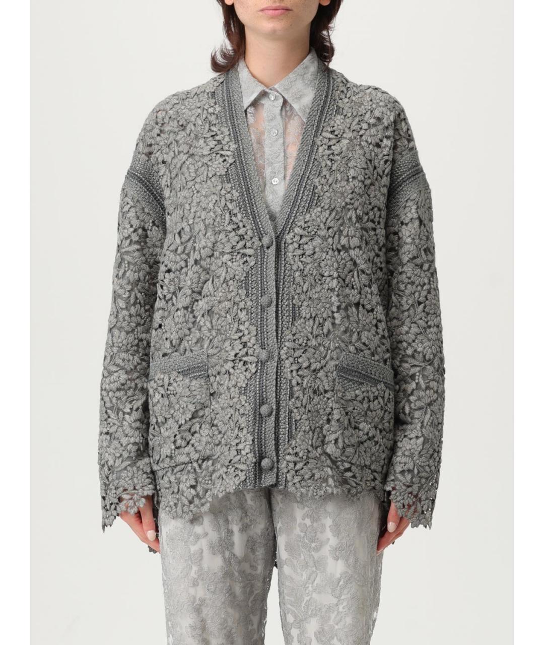 ERMANNO SCERVINO Серый синтетический кардиган, фото 6