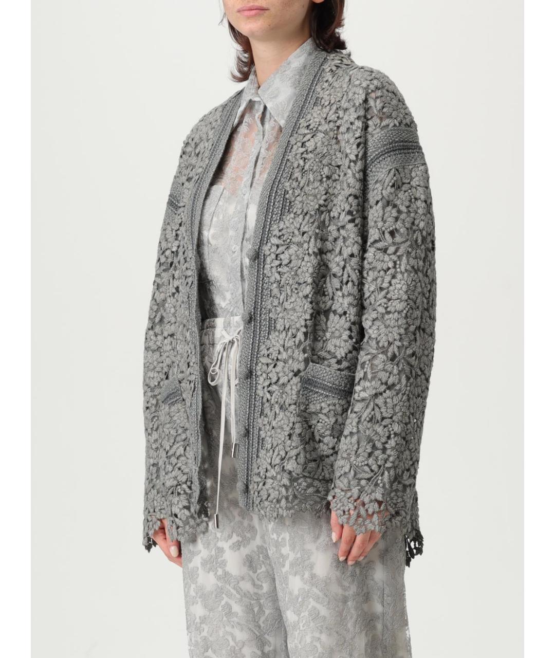 ERMANNO SCERVINO Серый синтетический кардиган, фото 4