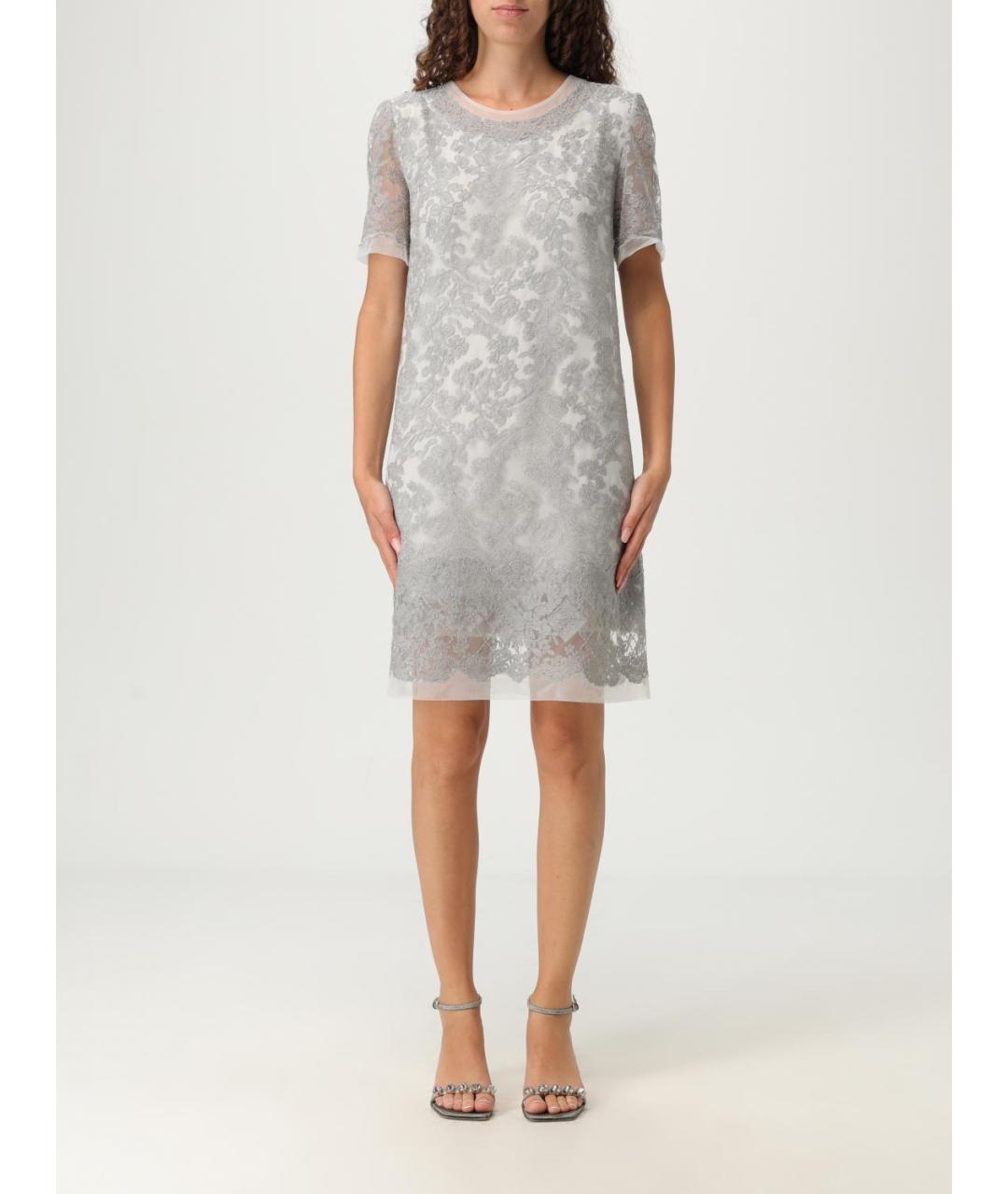 ERMANNO SCERVINO Серое полиэстеровое повседневное платье, фото 5