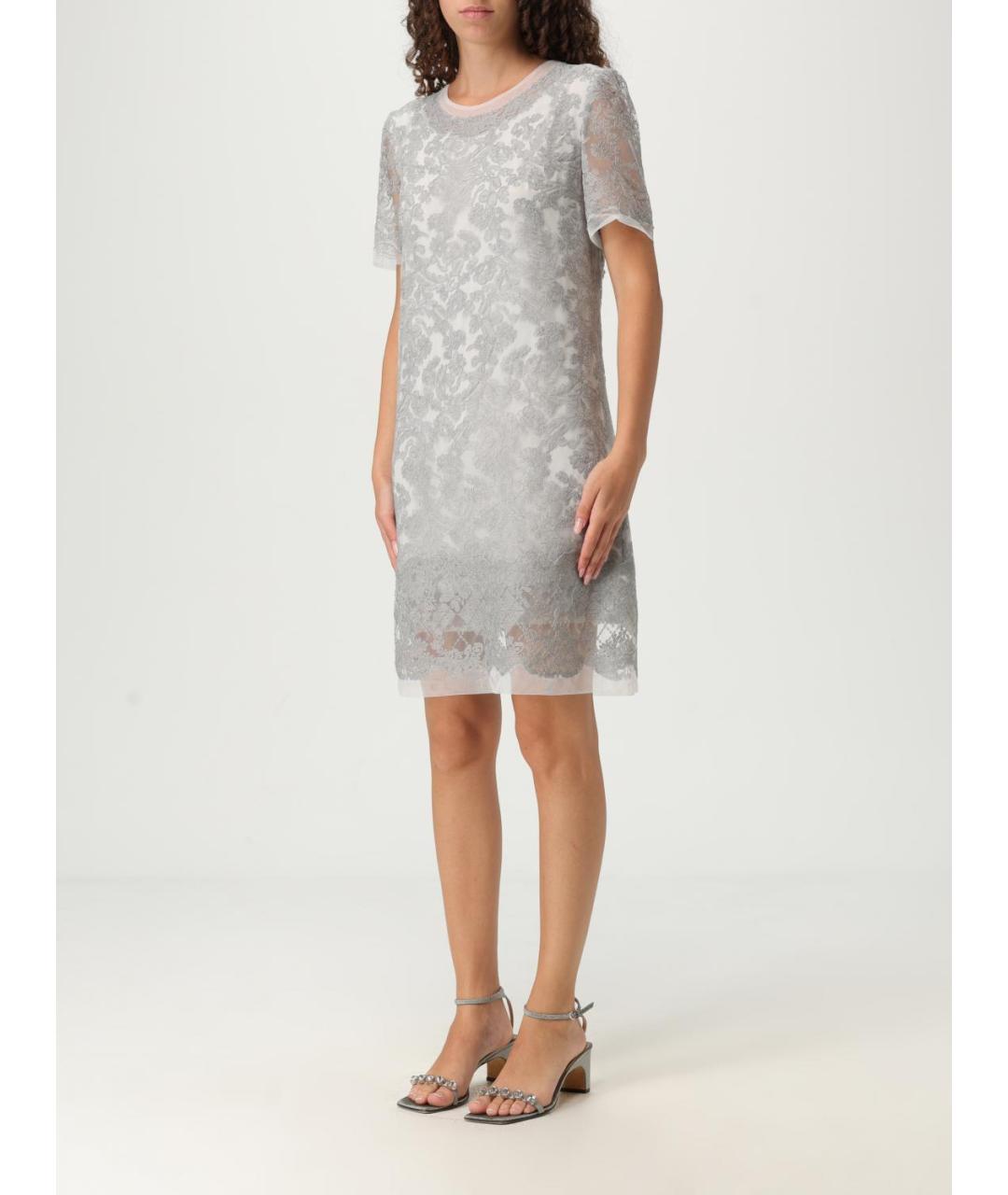 ERMANNO SCERVINO Серое полиэстеровое повседневное платье, фото 3