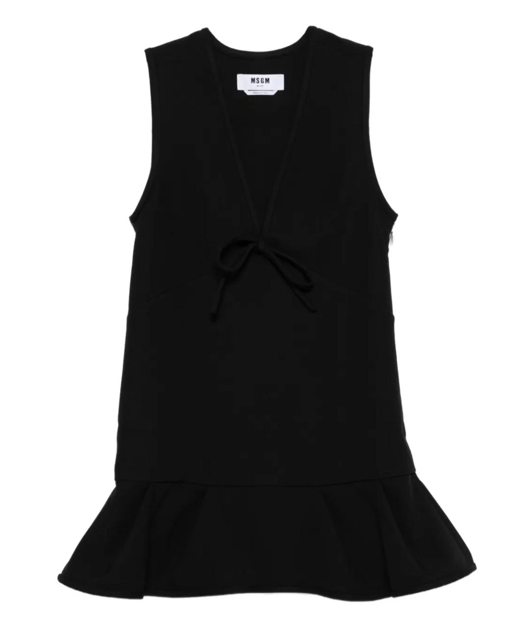MSGM Черное полиэстеровое повседневное платье, фото 1