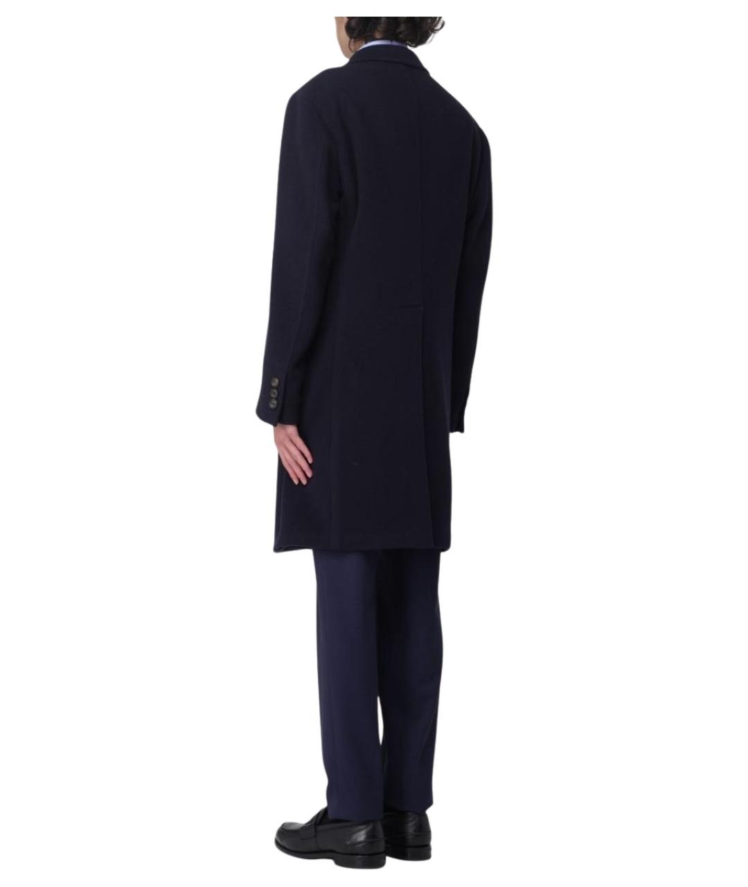 ELEVENTY Темно-синее шерстяное пальто, фото 2
