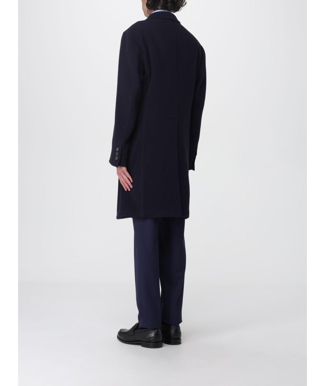 ELEVENTY Темно-синее шерстяное пальто, фото 2