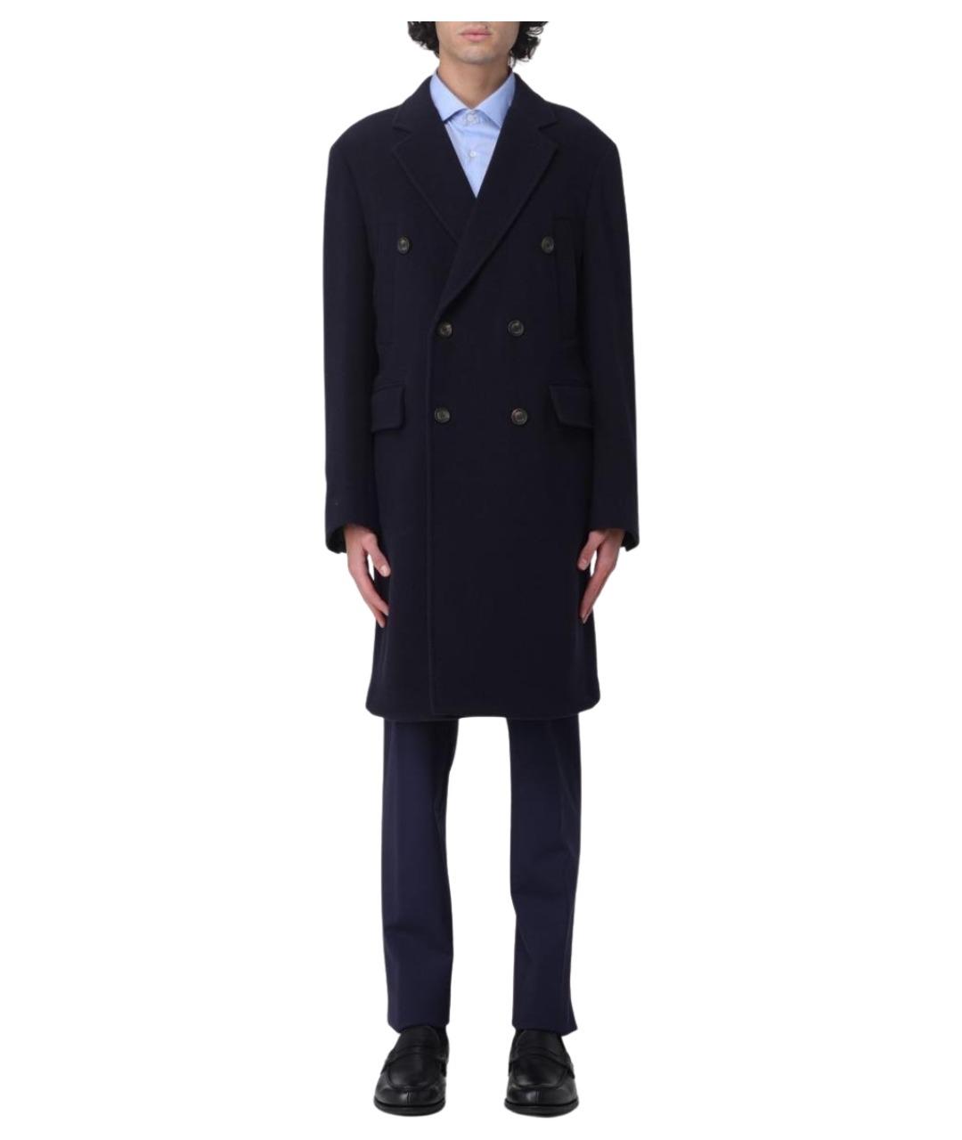 ELEVENTY Темно-синее шерстяное пальто, фото 5