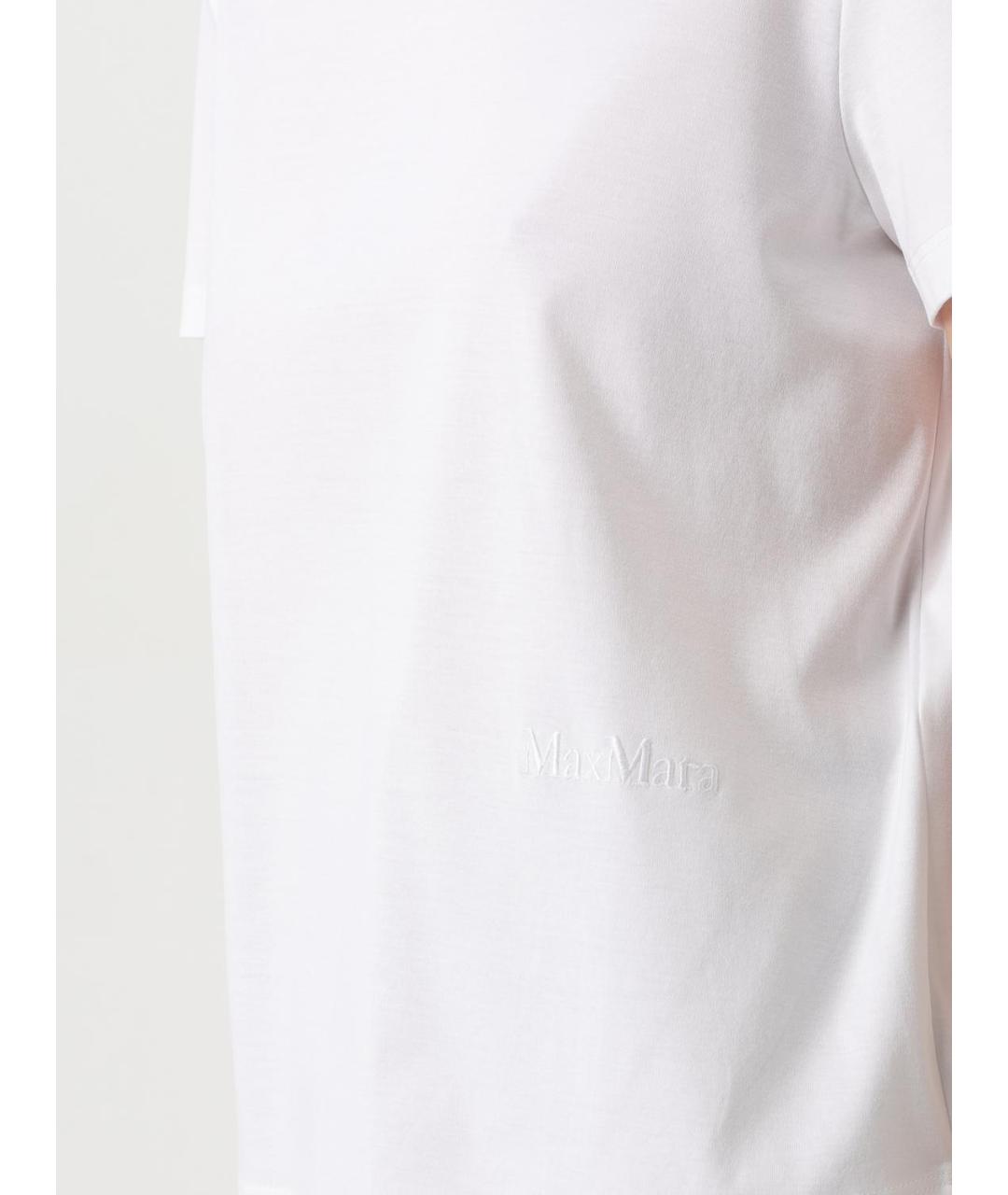 MAX MARA Белая хлопковая футболка, фото 5