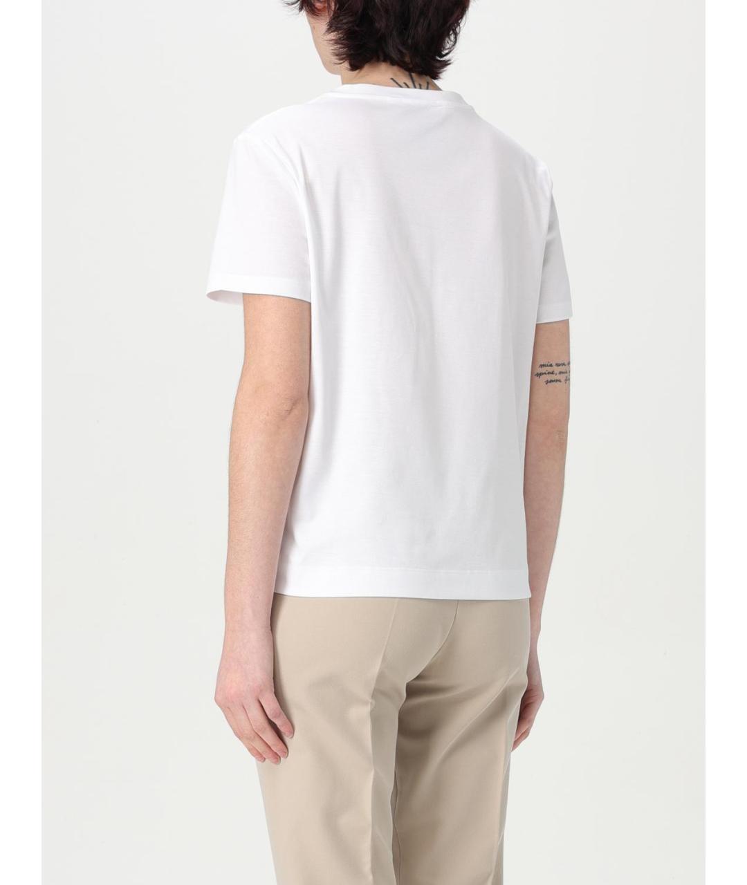 MAX MARA Белая хлопковая футболка, фото 3