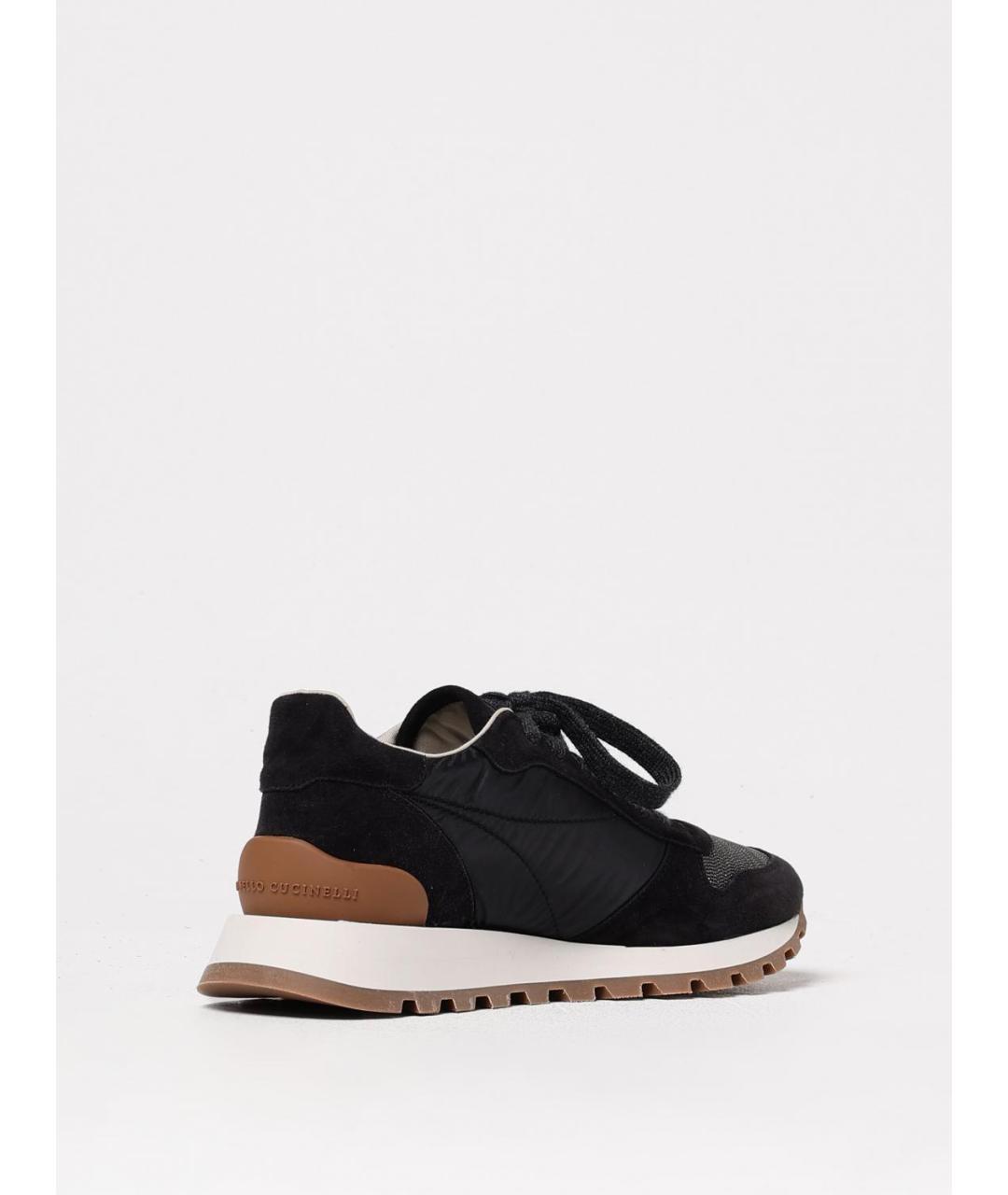 BRUNELLO CUCINELLI Черные кожаные кроссовки, фото 3