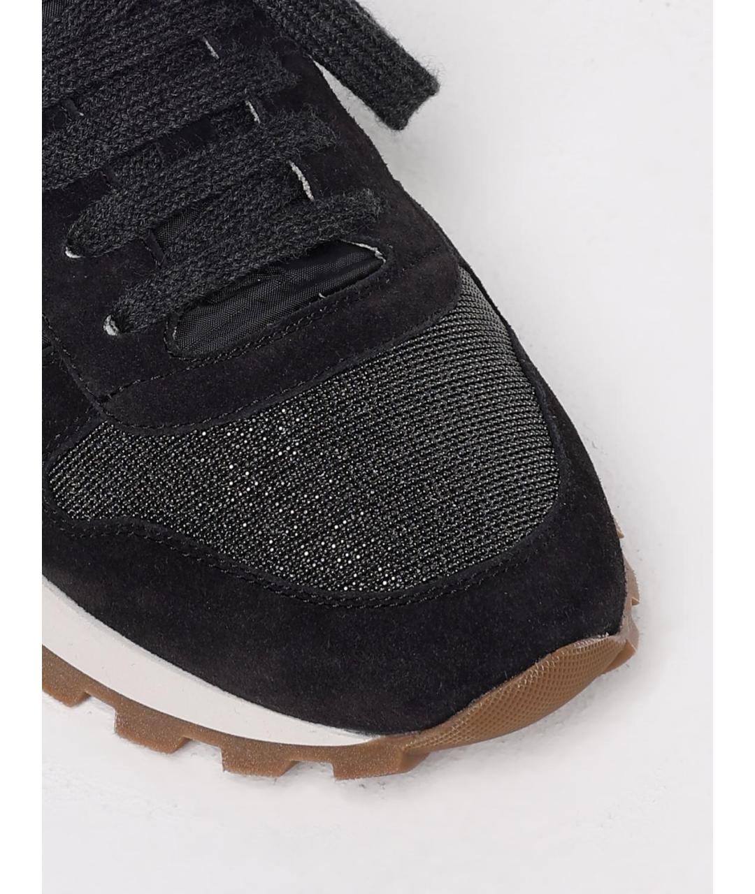 BRUNELLO CUCINELLI Черные кожаные кроссовки, фото 4