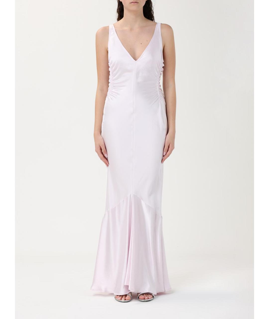 SPORTMAX Розовое полиэстеровое коктейльное платье, фото 5