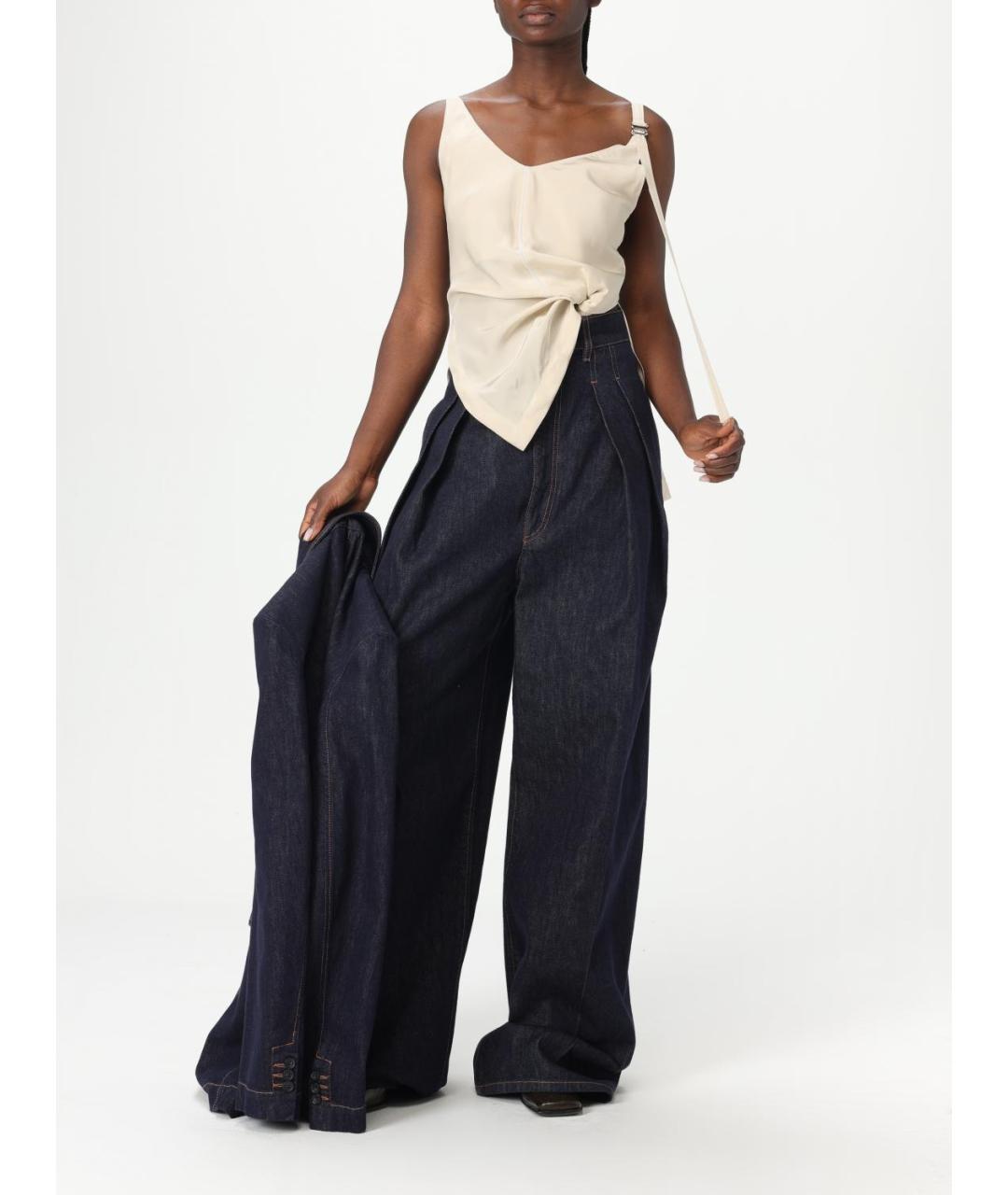 SPORTMAX Бежевая вискозная майка, фото 2