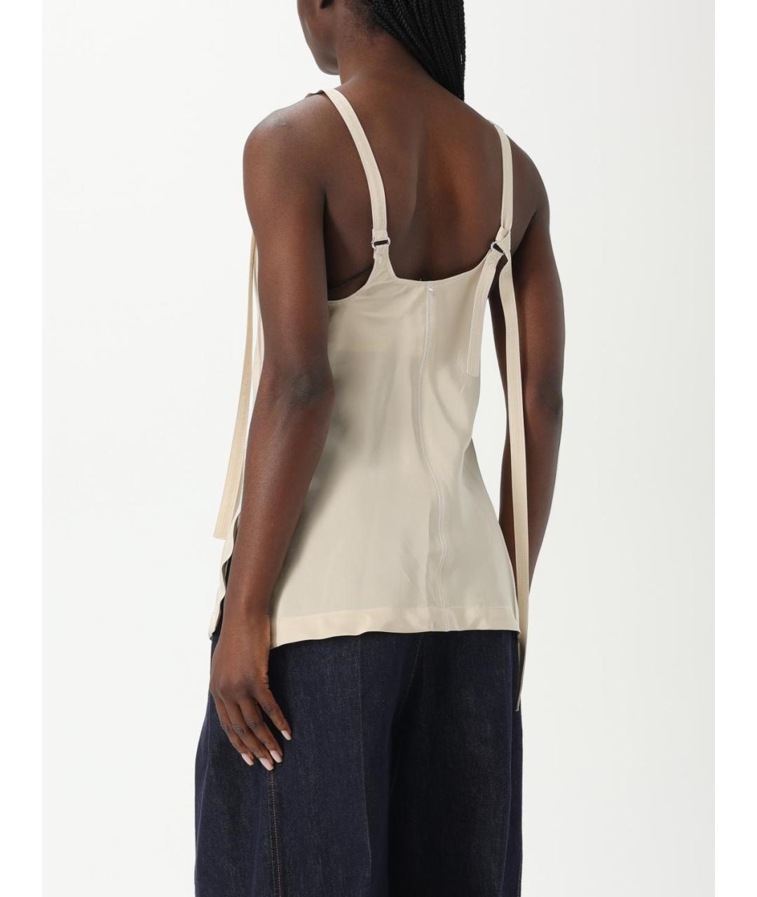 SPORTMAX Бежевая вискозная майка, фото 3