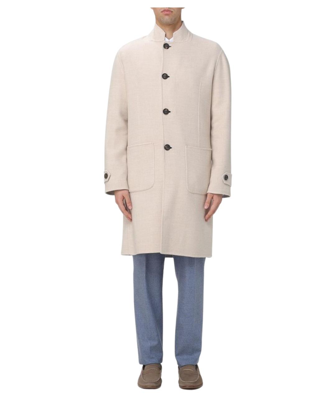 ELEVENTY Бежевое шерстяное пальто, фото 1