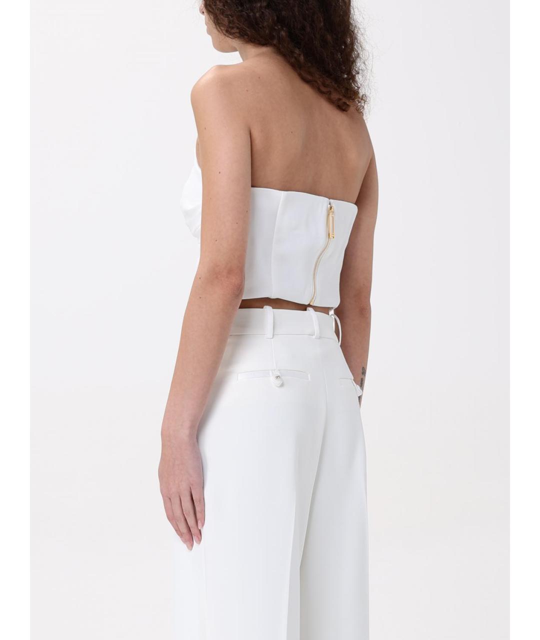 ELISABETTA FRANCHI Белая креповая майка, фото 3