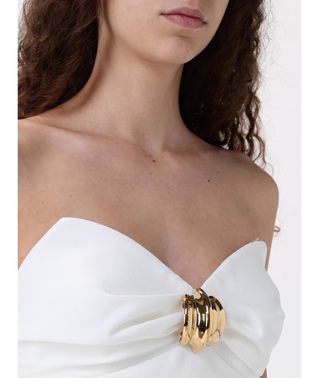 ELISABETTA FRANCHI Белая креповая майка, фото 4