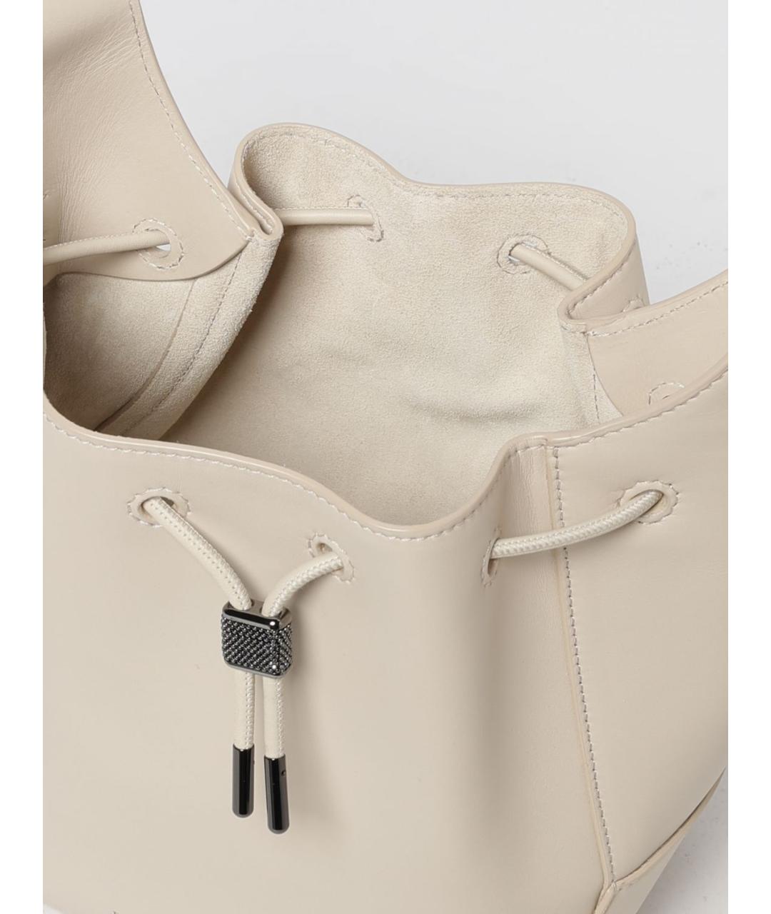 BRUNELLO CUCINELLI Бежевая кожаная сумка через плечо, фото 4