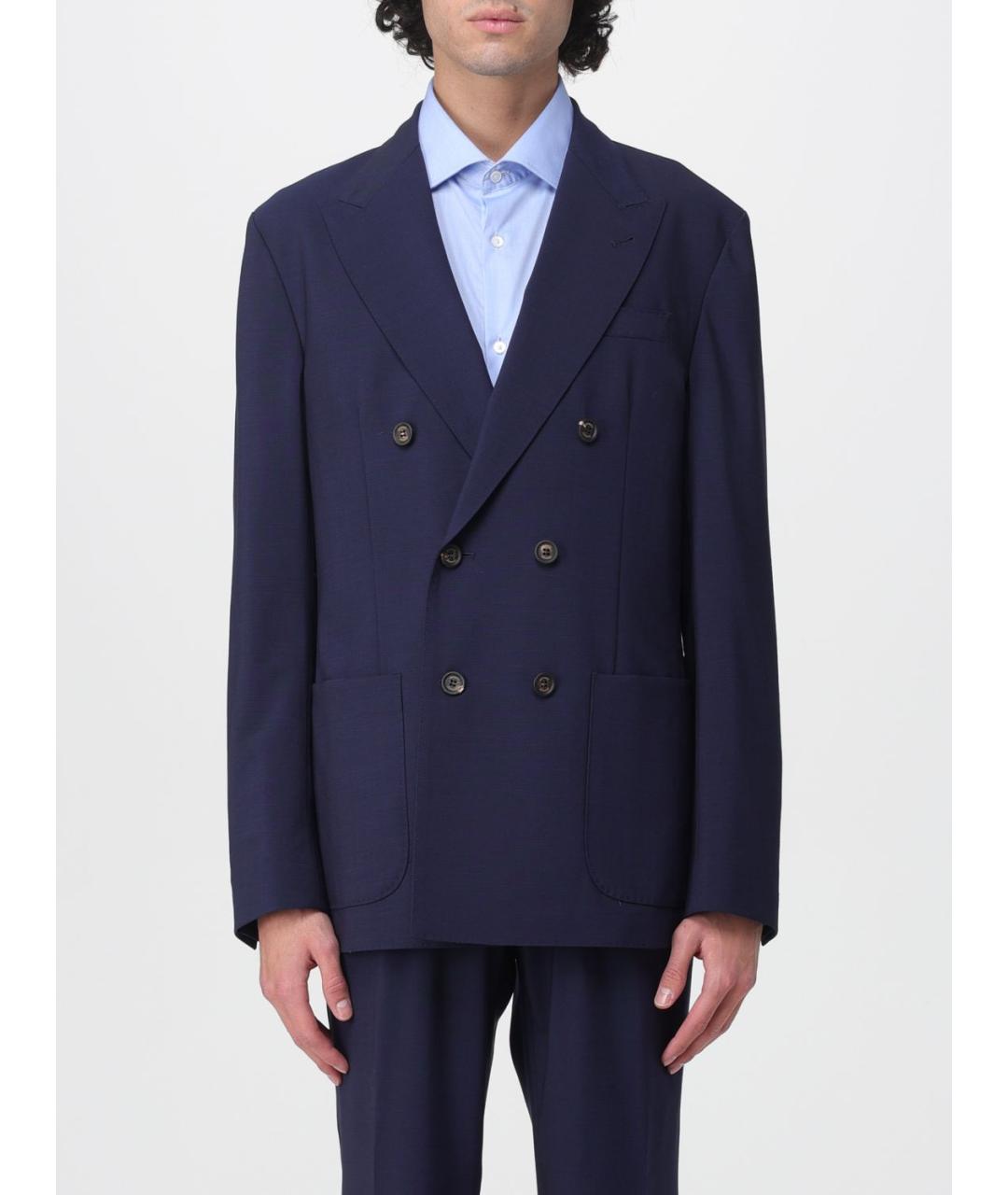 ELEVENTY Синий шерстяной пиджак, фото 5