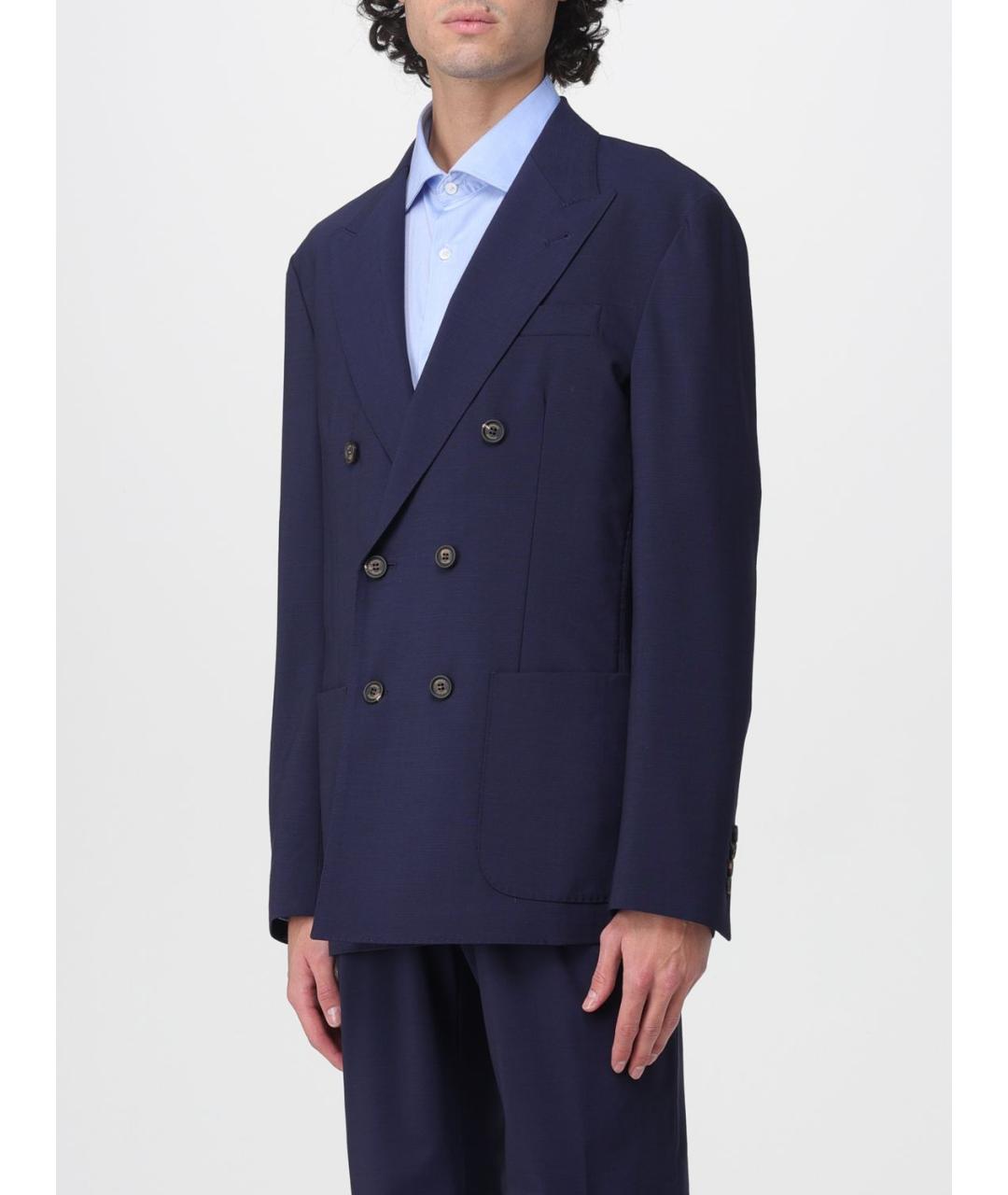 ELEVENTY Синий шерстяной пиджак, фото 3
