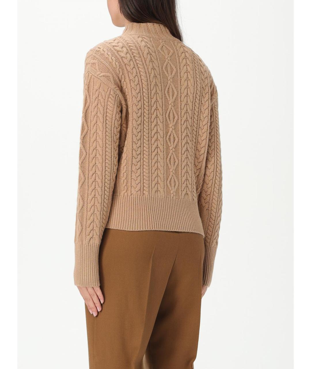 MAX MARA Бежевый шерстяной джемпер / свитер, фото 3