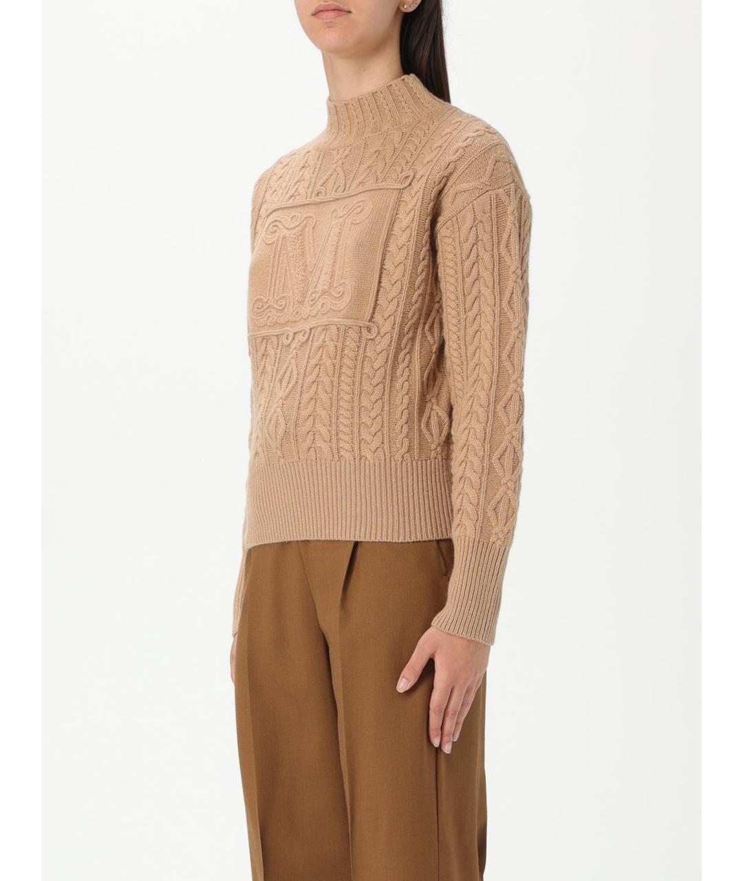 MAX MARA Бежевый шерстяной джемпер / свитер, фото 4