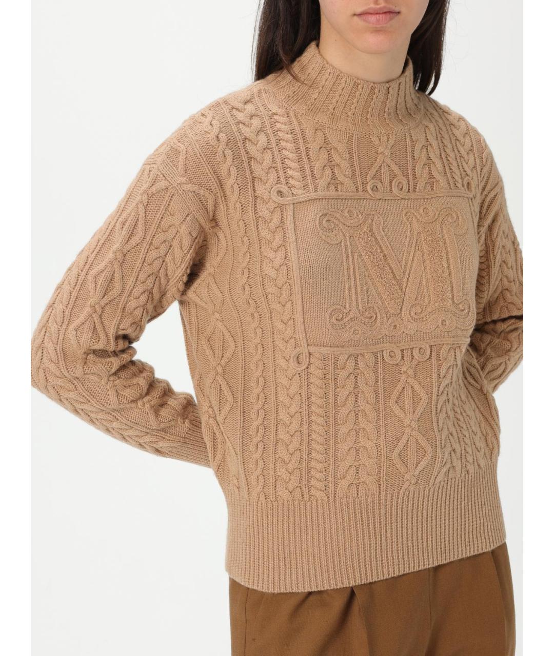 MAX MARA Бежевый шерстяной джемпер / свитер, фото 5