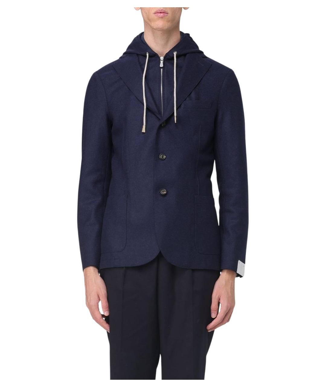 ELEVENTY Синий шерстяной пиджак, фото 1