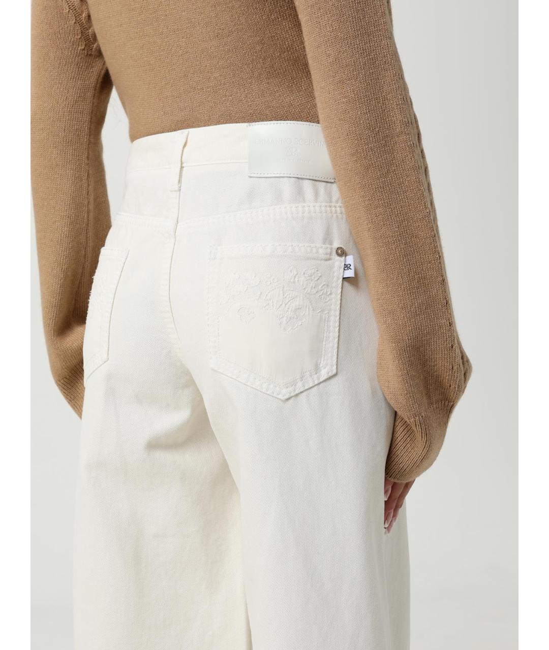 ERMANNO SCERVINO Белые хлопковые прямые джинсы, фото 5