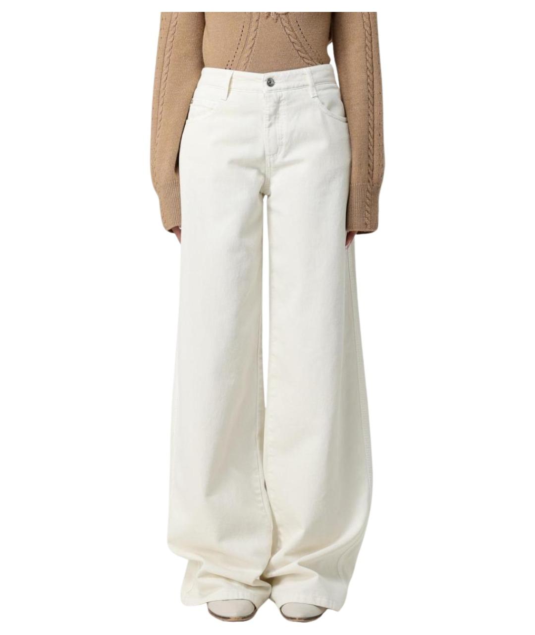 ERMANNO SCERVINO Белые хлопковые прямые джинсы, фото 1