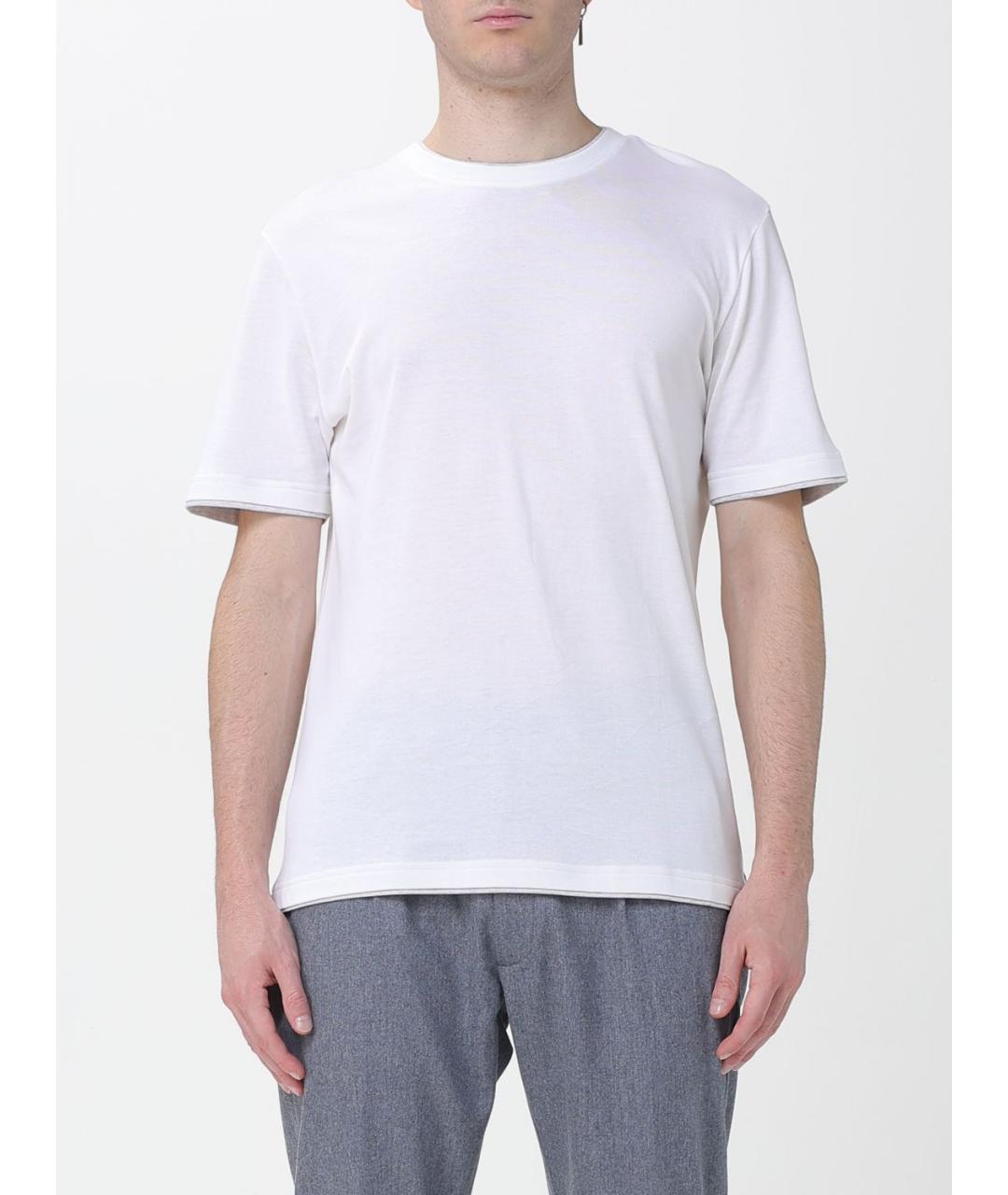 ELEVENTY Белая хлопковая футболка, фото 4