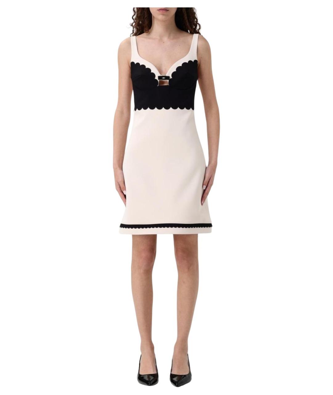 ELISABETTA FRANCHI Бежевое полиэстеровое вечернее платье, фото 1