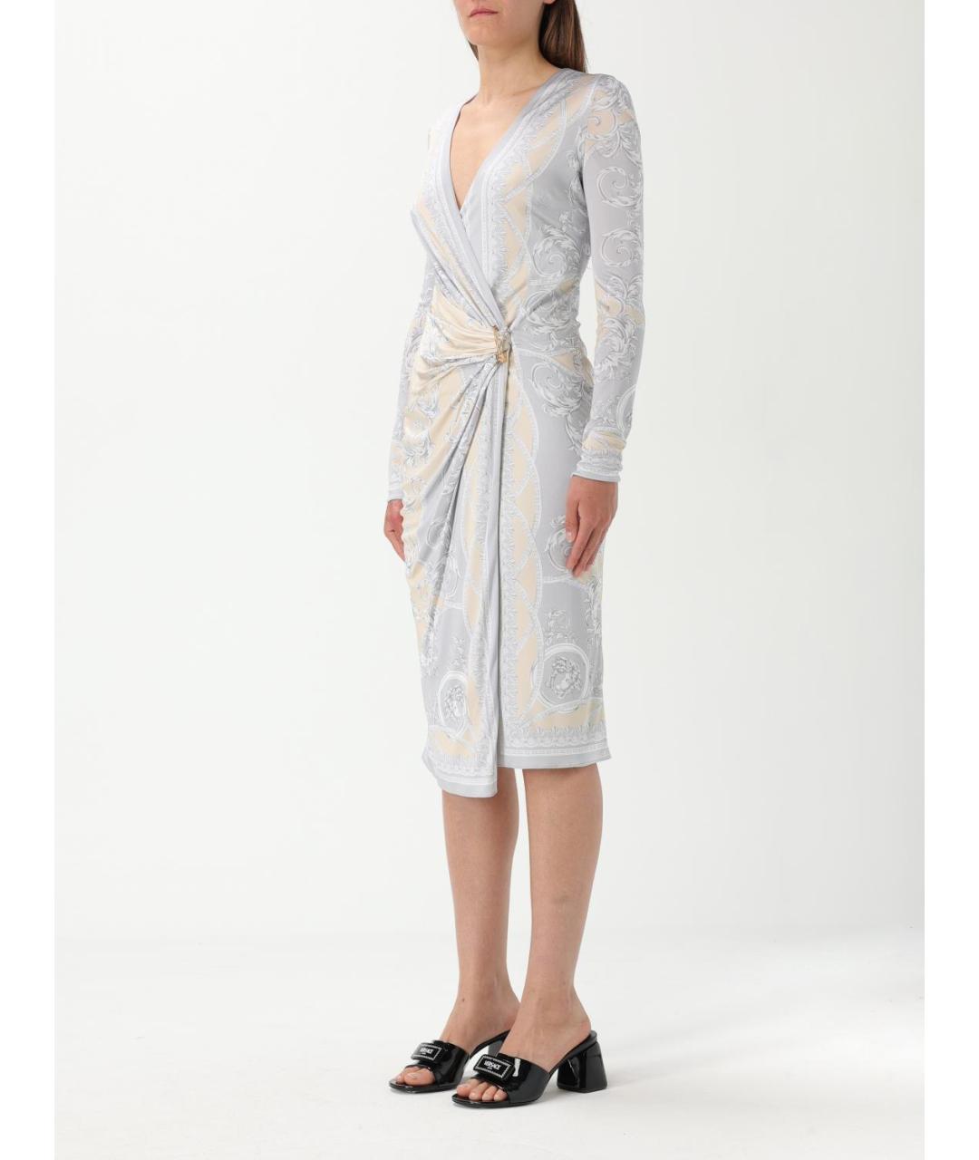 VERSACE Мульти вискозное платье, фото 4