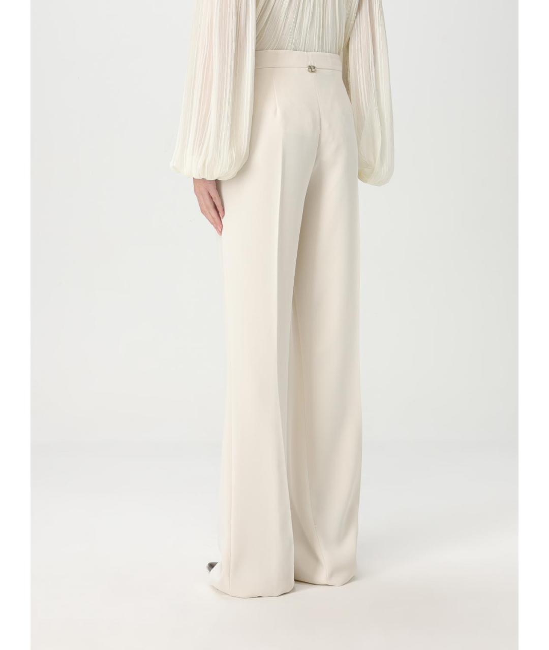 TWIN-SET Бежевые полиэстеровые прямые брюки, фото 2