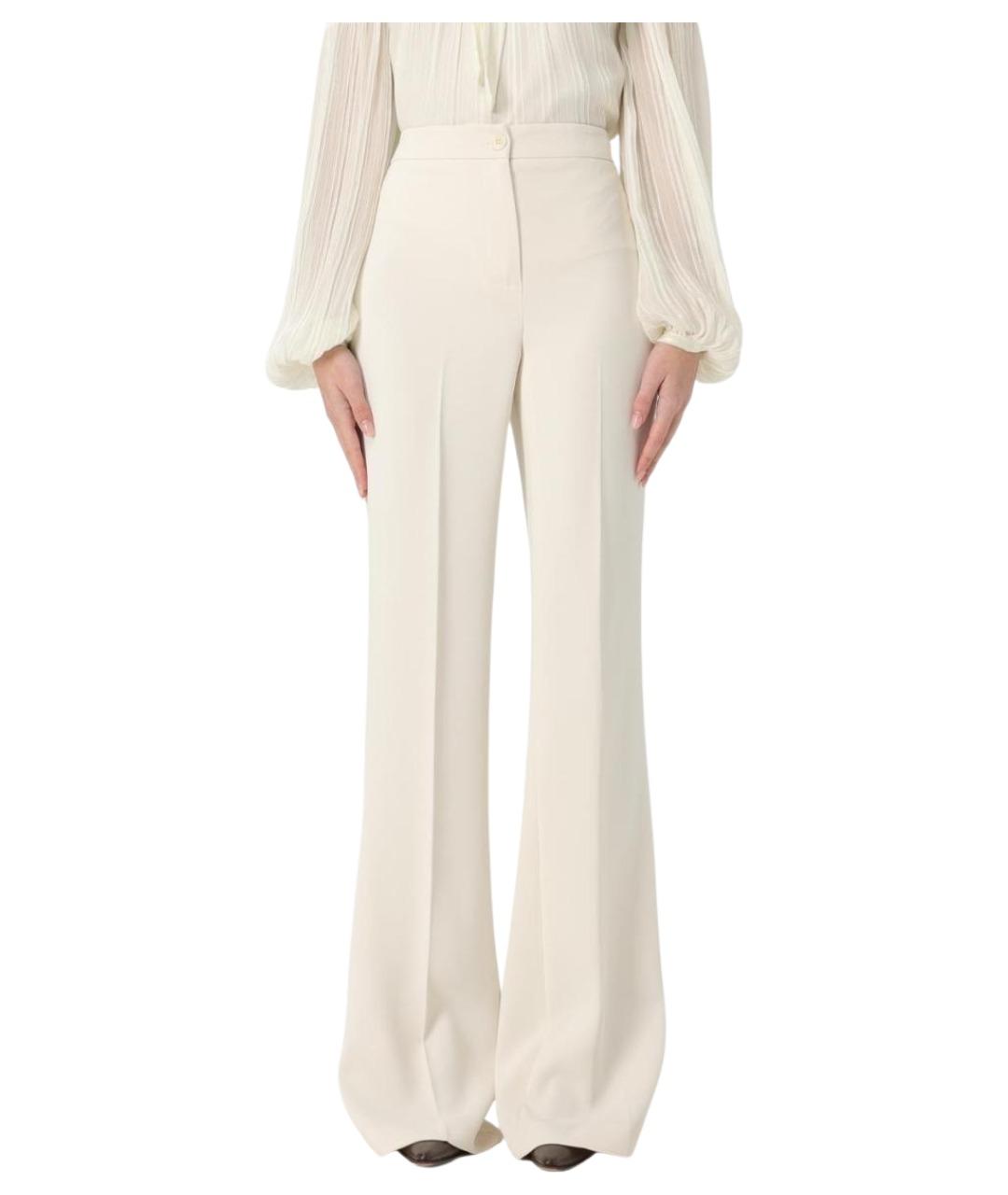 TWIN-SET Бежевые полиэстеровые прямые брюки, фото 1