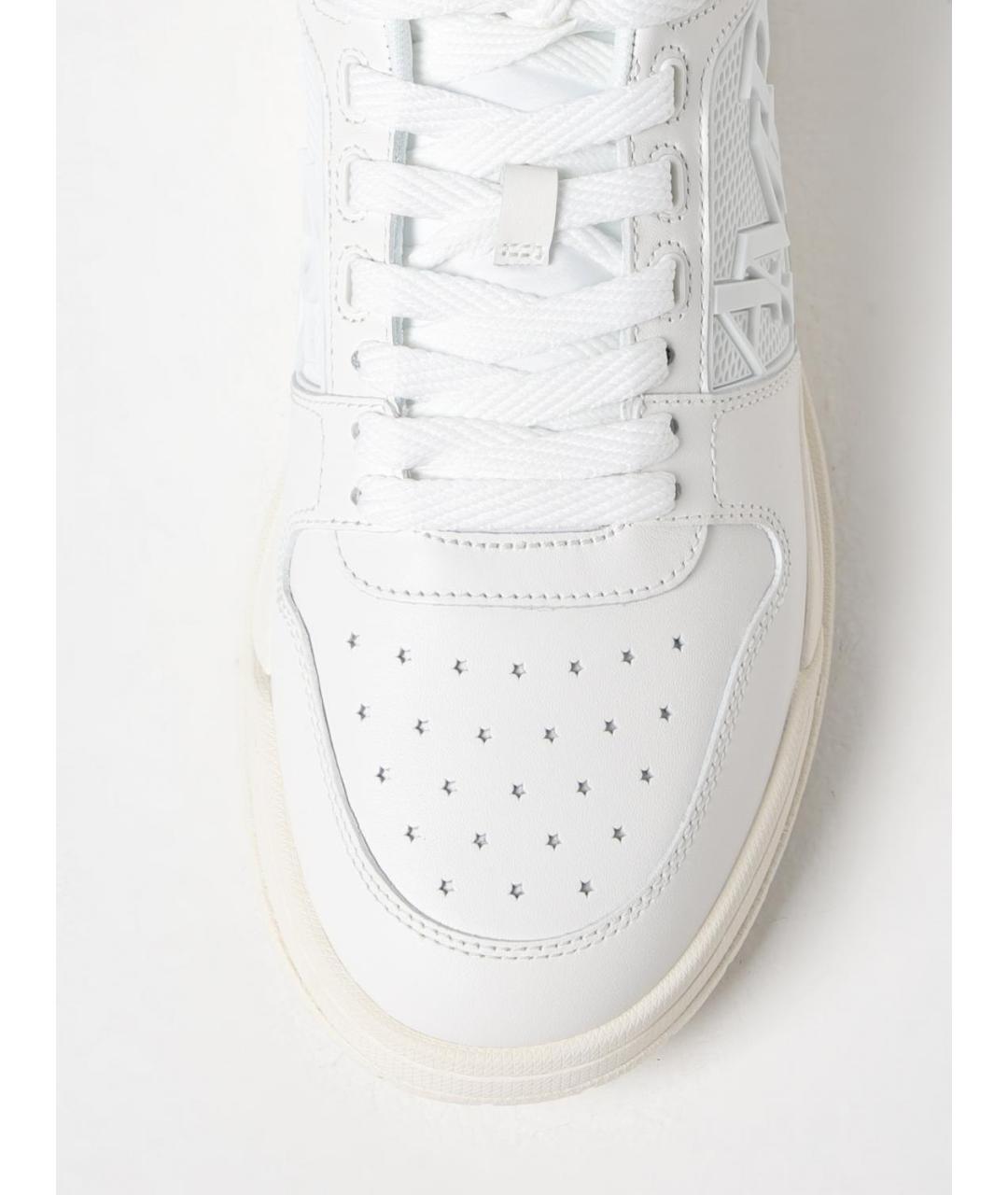 AMIRI Белые кожаные низкие кроссовки / кеды, фото 4