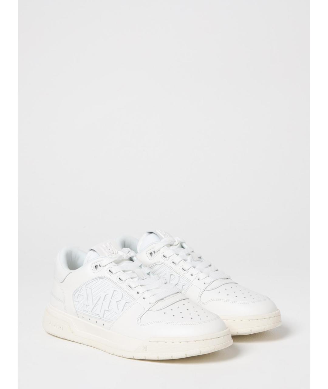 AMIRI Белые кожаные низкие кроссовки / кеды, фото 2