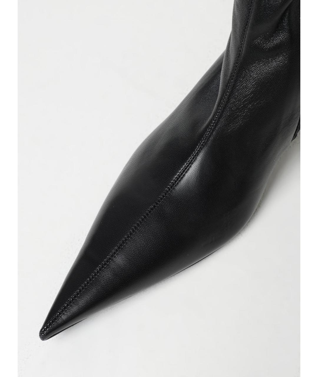BALENCIAGA Черные кожаные ботфорты, фото 4