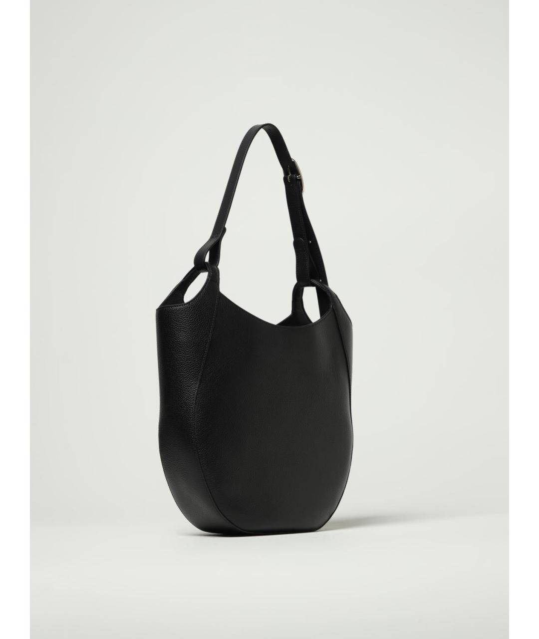 LONGCHAMP Черная кожаная сумка через плечо, фото 2