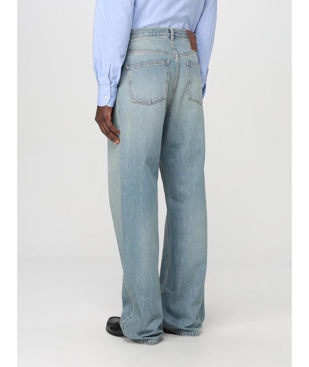 VALENTINO Голубые хлопковые прямые джинсы, фото 3