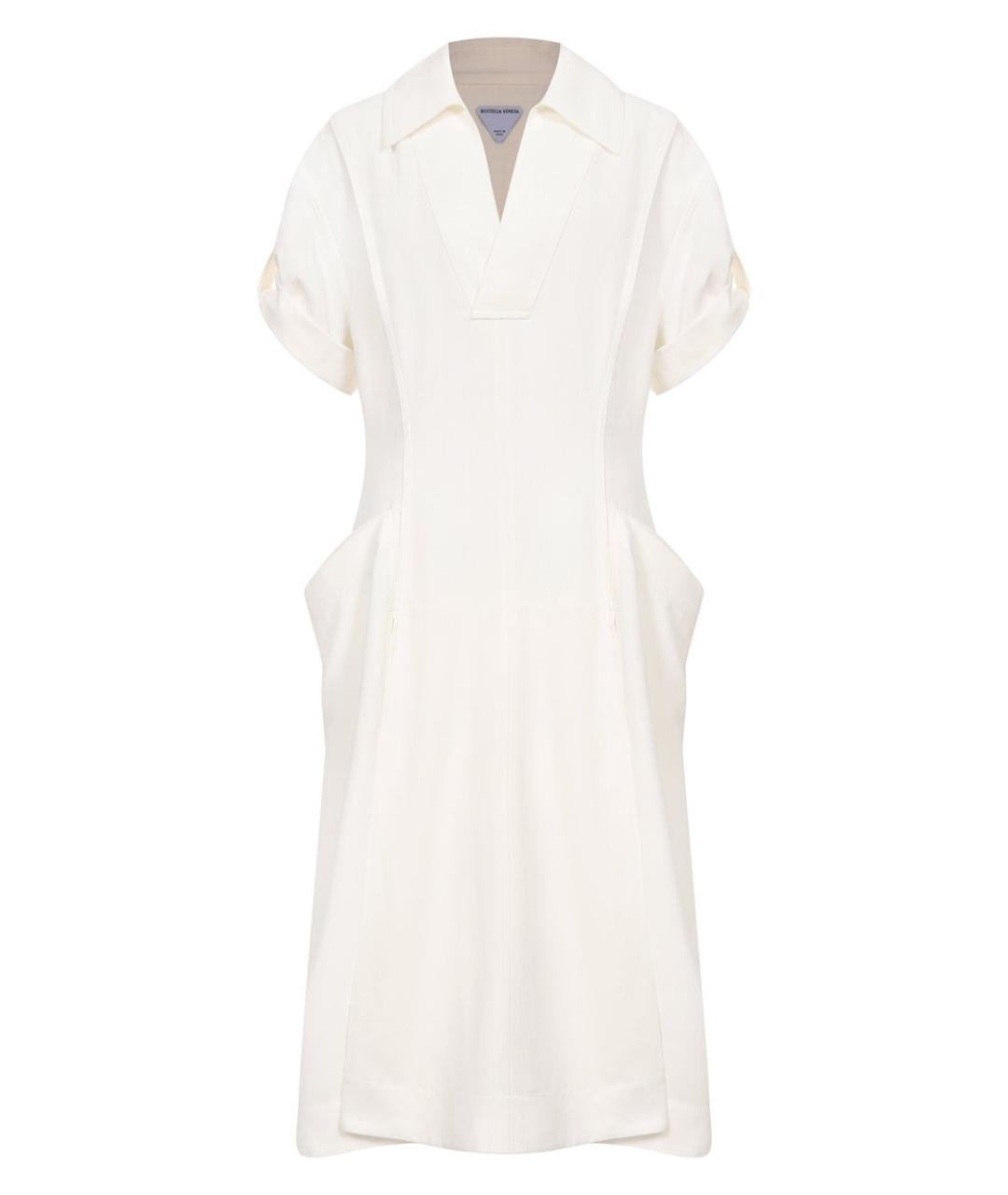 BOTTEGA VENETA Белое вискозное повседневное платье, фото 1