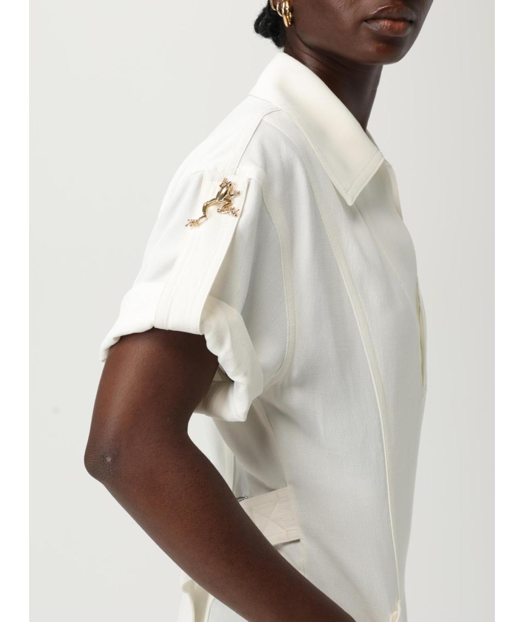 BOTTEGA VENETA Белое вискозное повседневное платье, фото 5