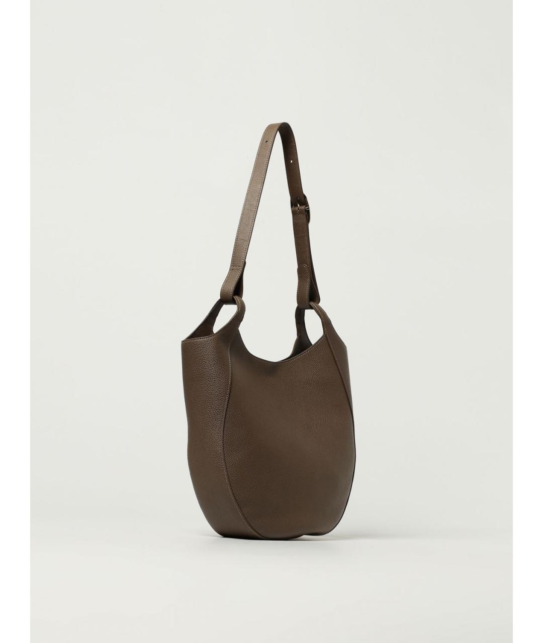 LONGCHAMP Серая кожаная сумка через плечо, фото 2