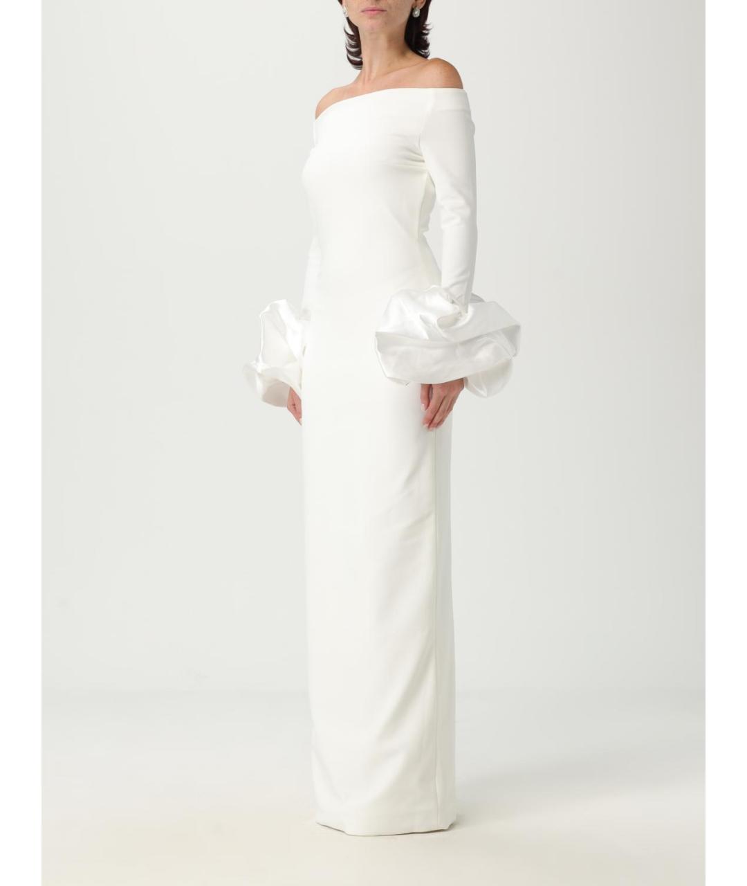 SOLACE LONDON Белое полиэстеровое вечернее платье, фото 3