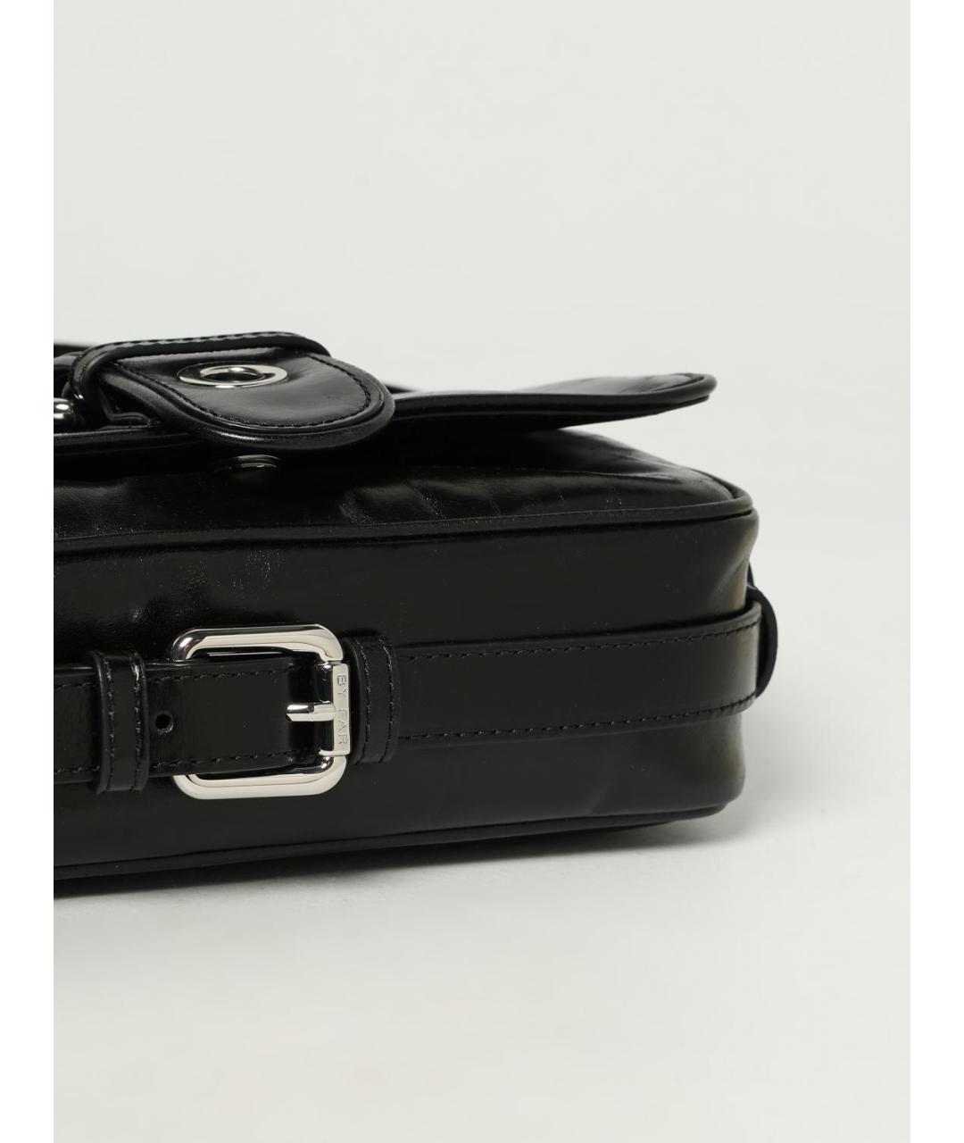 BY FAR Черная кожаная сумка через плечо, фото 3