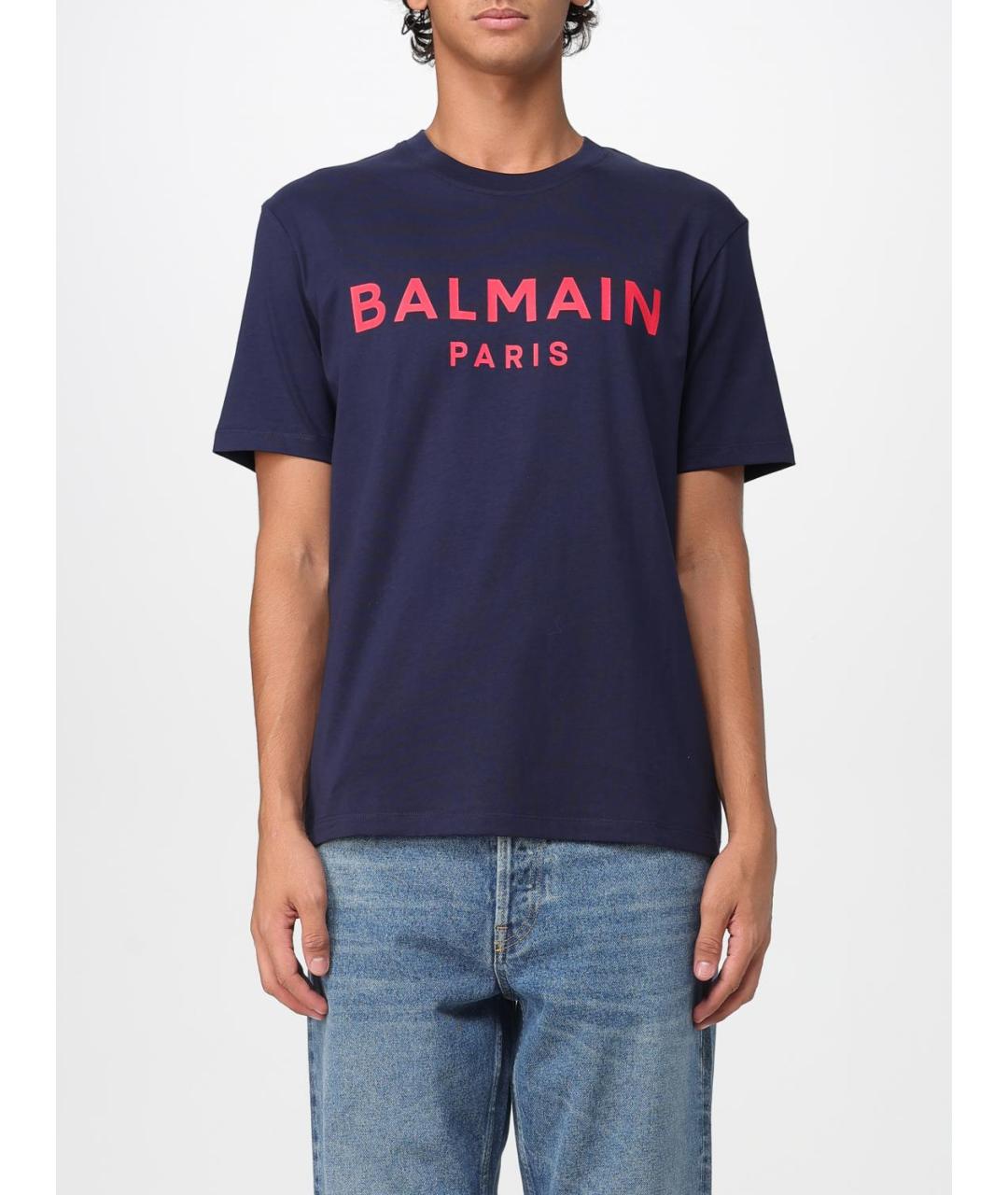 BALMAIN Синяя хлопковая футболка, фото 6