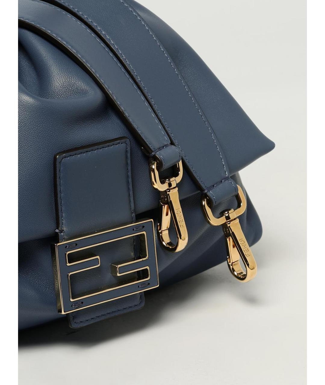 FENDI Синяя кожаная сумка через плечо, фото 4